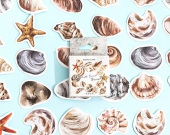 45 shell stickers | stationary | scrapbook | bullet journal | crafting | planner stickers