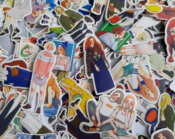 Meisjes stickers | people stickers | sticker set | girl stickers | stickers for journaling|  Pakket van 30 stickers |