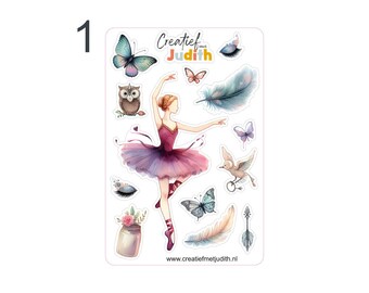 Ballet sticker sheet | dance stickers | butterfly stickers | Bullet journal stickers | scheduler | scrapbook |