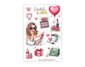 Valentine sticker sheet | heart stickers | love stickers | Bullet journal stickers | scheduler | scrapbook |