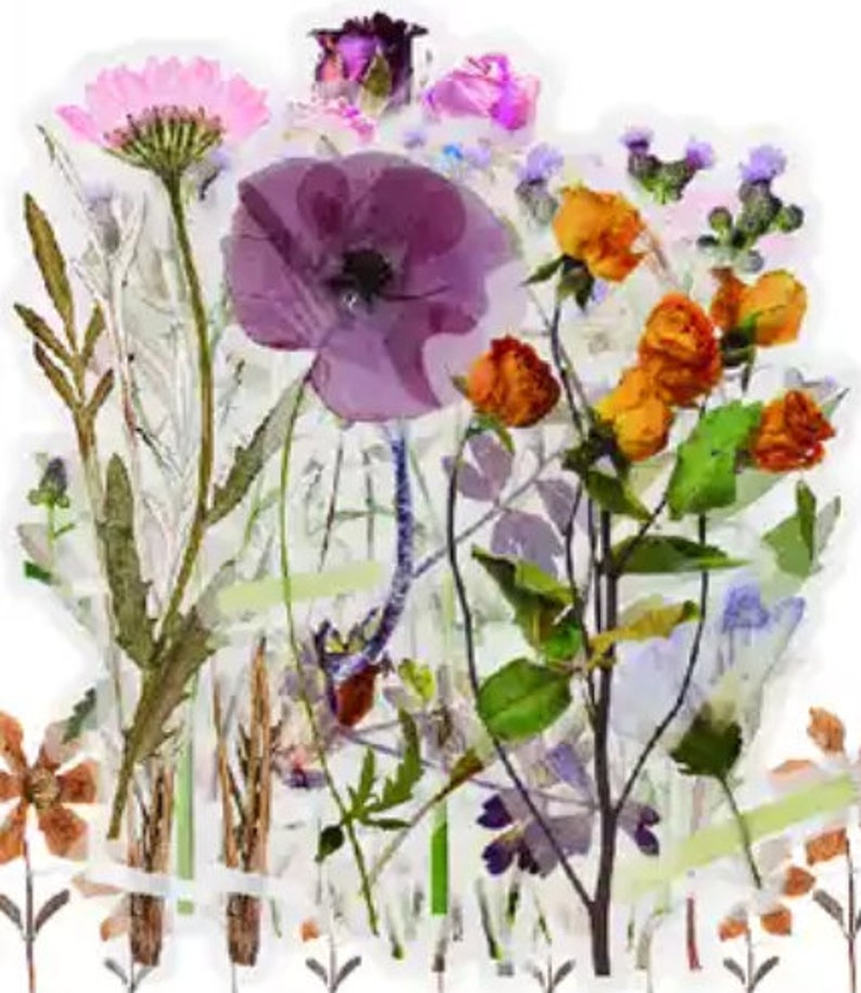 40 Transparent flower stickers image 1