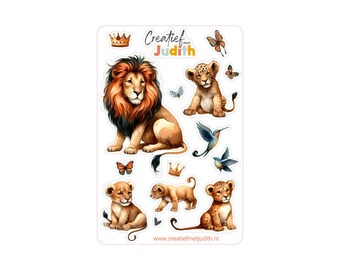 Lion sticker sheet | cub stickers | Animal stickers | Bullet journal stickers | scheduler | scrapbook |