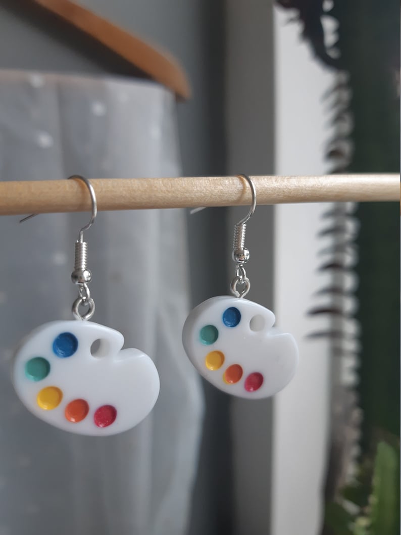 Artist earrings dyeing earrings painting DutchDesignInk