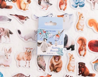 45 animal stickers | stationary | scrapbook | bullet journal | crafting | planner stickers