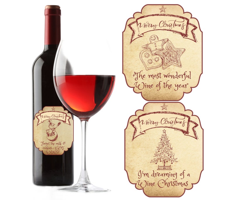 funny wine labels christmas set of 10 printable wine