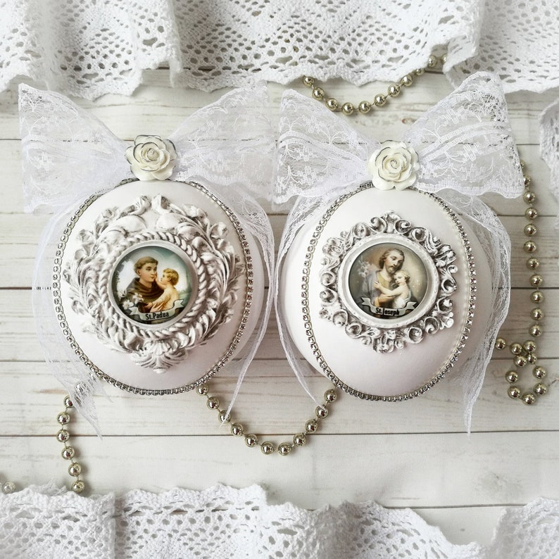 Vintage Christmas Ornaments religious christian catholic Etsy