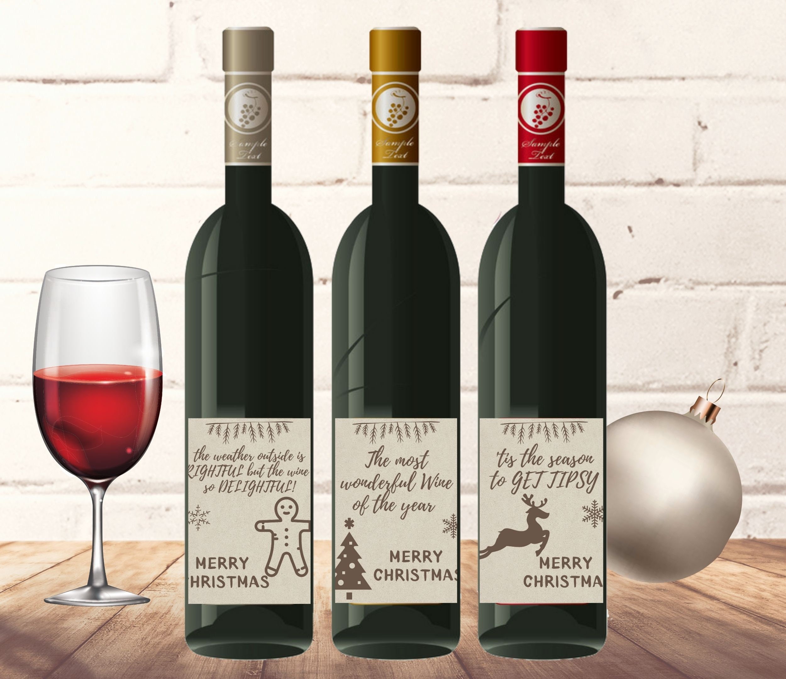 Funny Christmas Wine Labels 