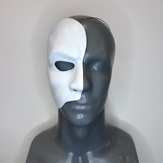 Phantom Of The Opera Maske – Weiß, Mit Schwarzem Elastischem Kopfband, Halb- Oder Vollaugenmodell