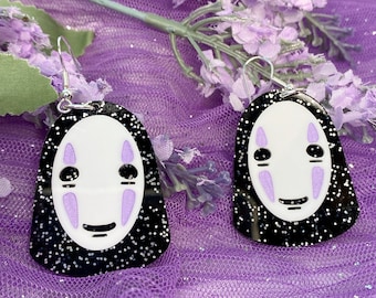 No Face Inspired Dangle Earrings | Studio Ghibli Spirited Away Inspired