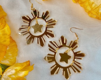 Philippine Sun and Star Dangle Earrings | Pinay Made Araw Hikaw