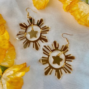 Philippine Sun and Star Dangle Earrings | Pinay Made Araw Hikaw