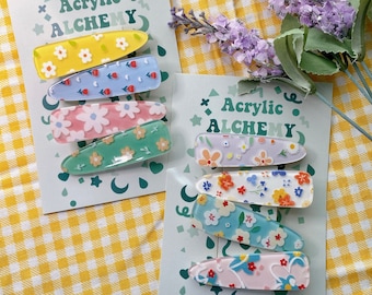 Funky Flower Barrettes | Flower Hair Clips