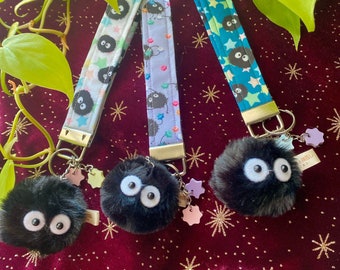 Soot Sprite Mini Key Lanyard | Anime Soot Friend Keychain