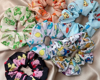 Pocket Monster Pattern Handmade Scrunchies