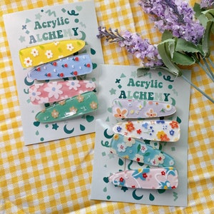 Funky Flower Barrettes | Flower Hair Clips