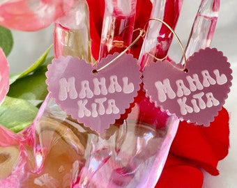 Mahal Kita Valentine Heart Wire Hoop Earrings | Pinay Made