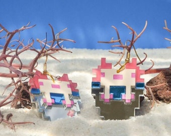 Minecraft Inspired Axolotl Earrings | Bucket of Axolotl Earrings