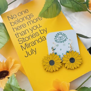 Pendientes colgantes de girasol de verano
