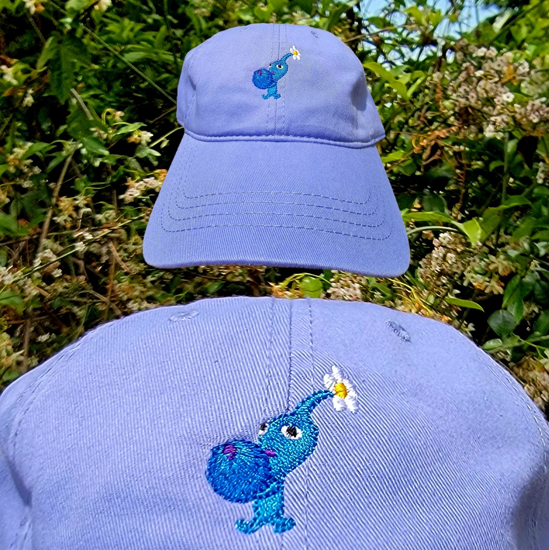 Blue Pikberry Embroidered Relaxed Hat