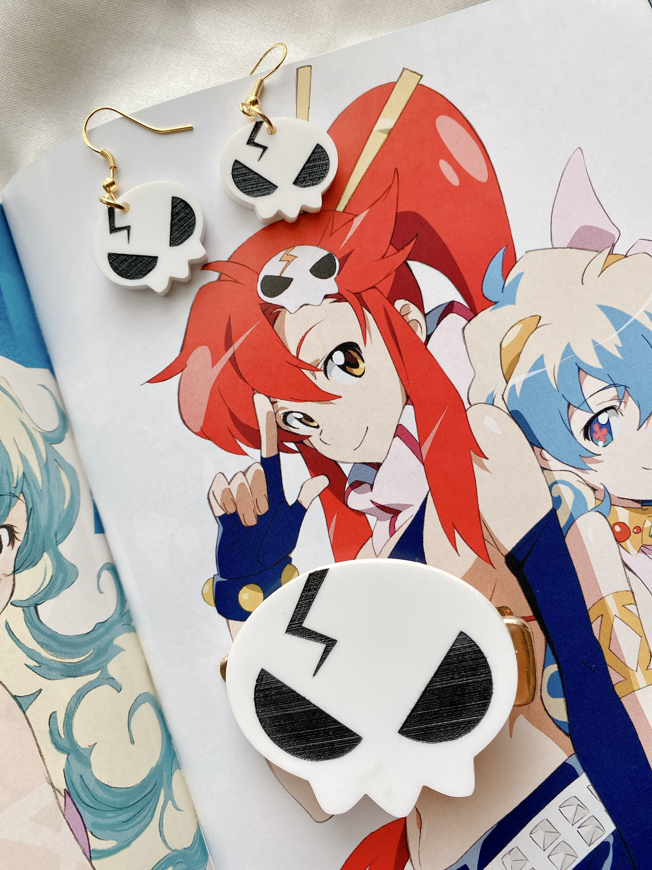 Yoko Littner Inspired Skull Earrings and Hair Clip | Tengen Toppa