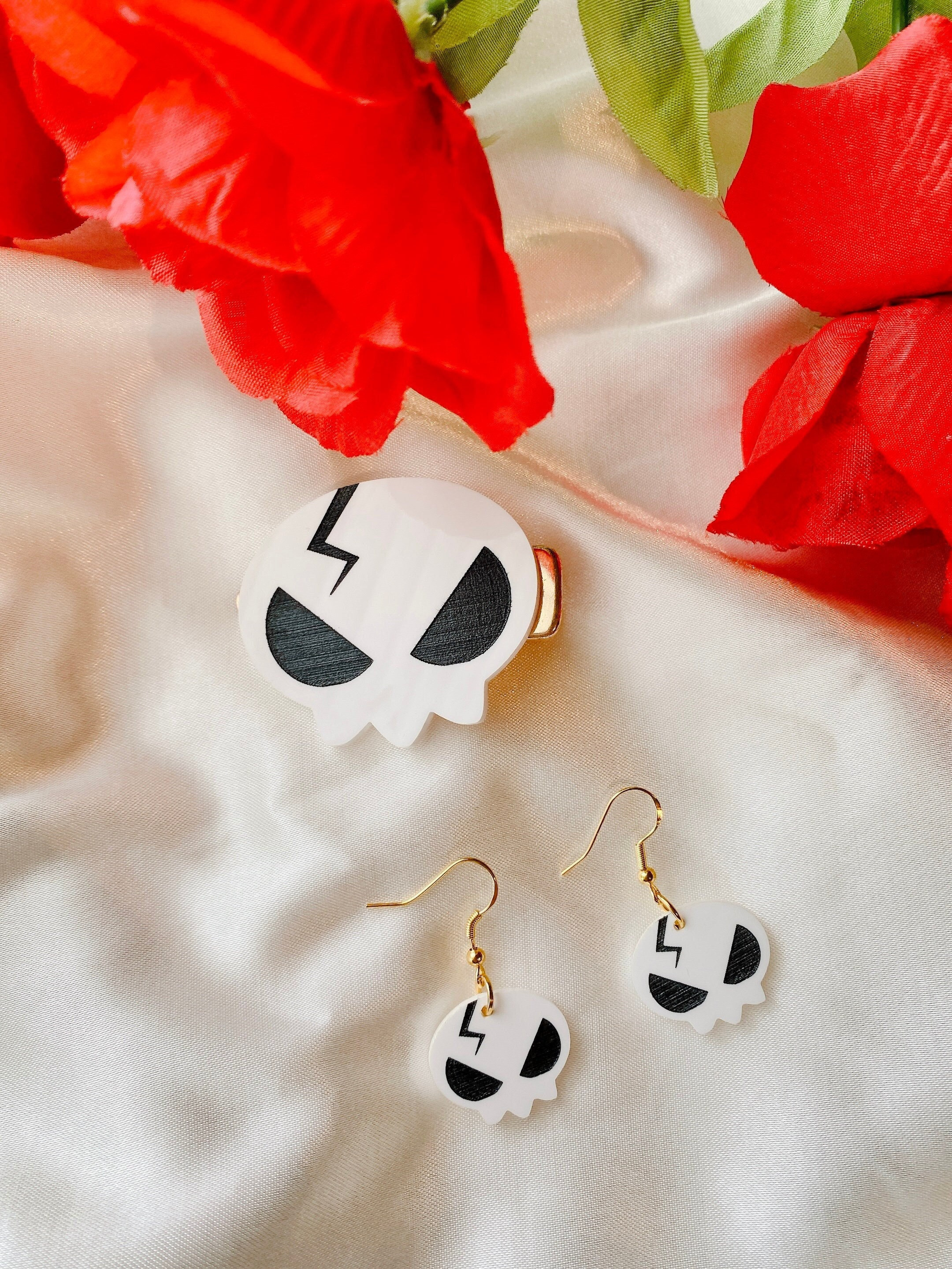 Yoko Littner Inspired Skull Earrings and Hair Clip | Tengen Toppa