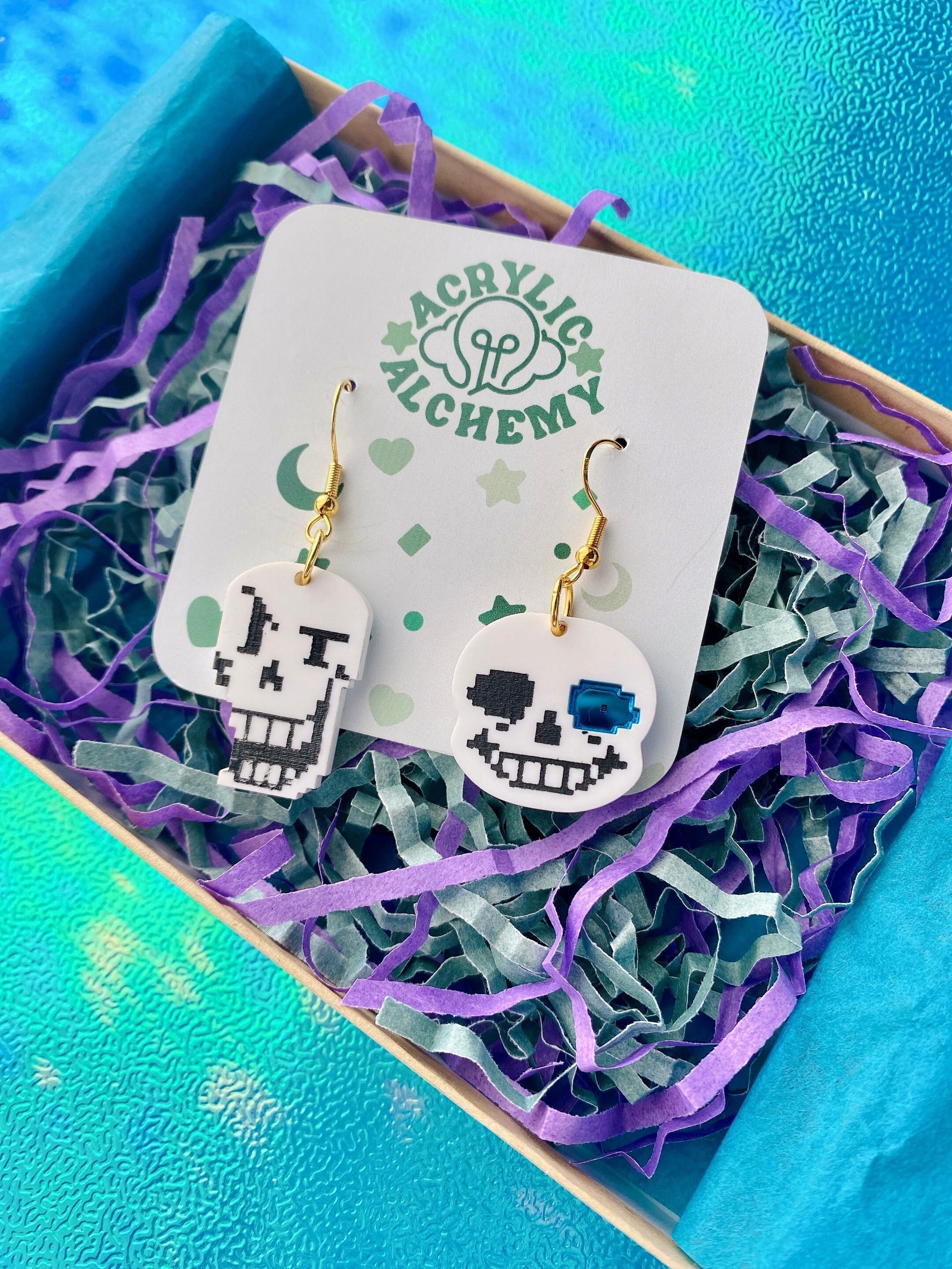 Bone Brothers Dangle Earrings | Undertale Sans and Papyrus Inspired ...