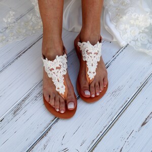Wedding Sandals ivory Lace Wedding Sandals Women's - Etsy