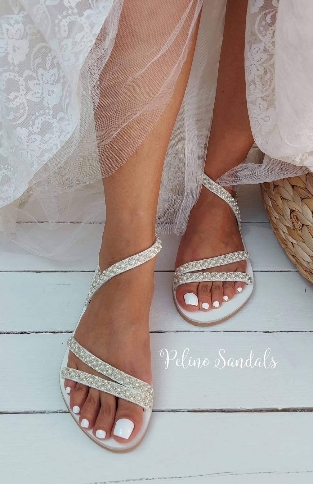 Bridal Sandals Beach Wedding Sandals Flats Wedding Sandals Etsy