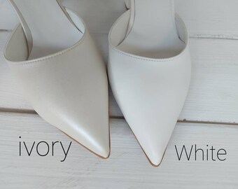 Ladies Ivory satin bridal bridesmaid shoes all sizes Pure & Precious style yves 