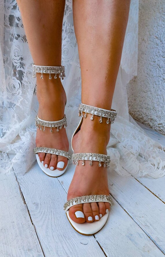 White frill heels sale