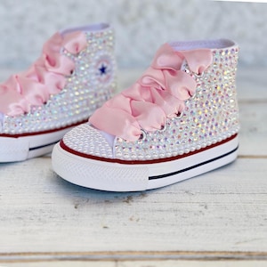 Aangepaste AB Crystal-babyslofjes: feestschoenen met parelstrass