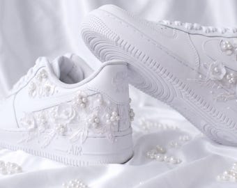 Custom Wedding Shoes Air Force 1 -  Bridal Sneakers for Bride -