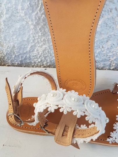 Handmade to order off white shoes bridal sandals beach | Etsy