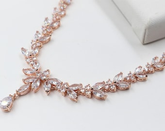 AWAVM Set Gioielli Sposa Strass • Collana, Braccialetto, Orecchini • Per Matrimonio E Ballo - Foto 2