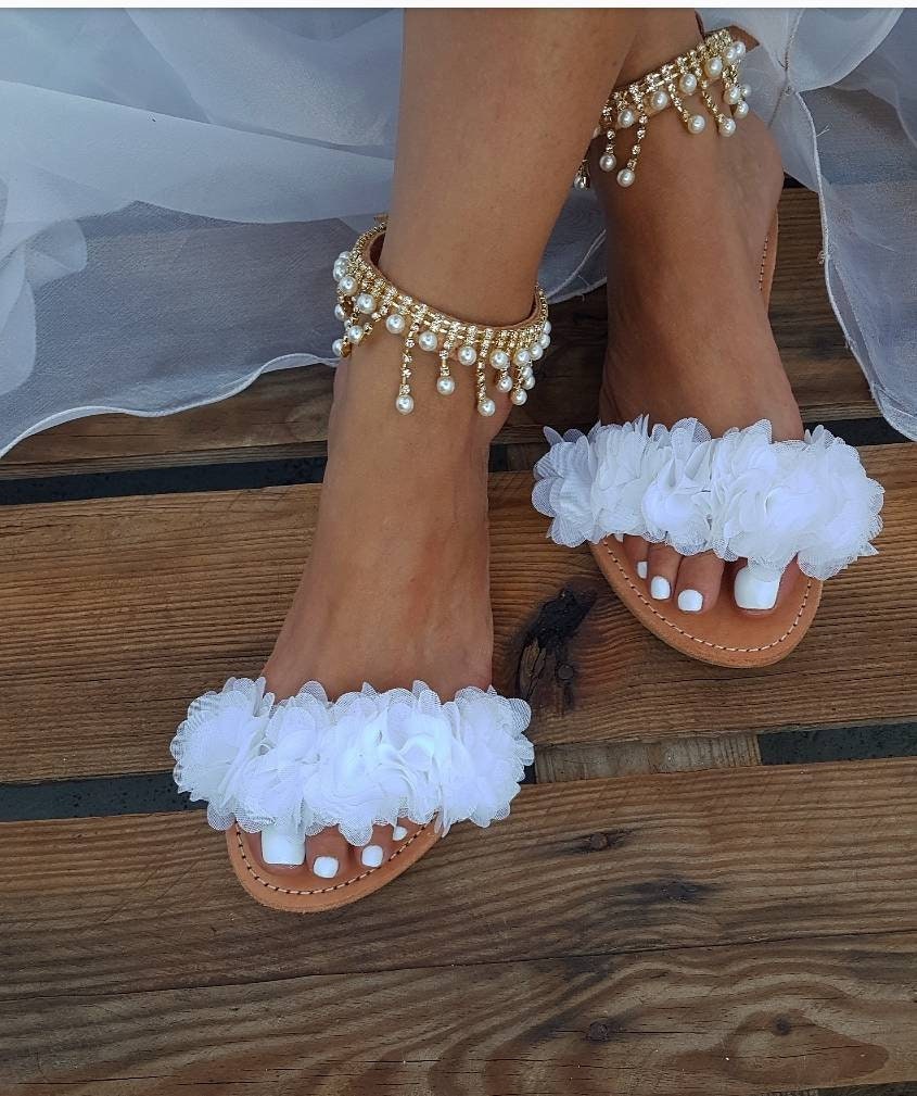 flat sandals for beach wedding