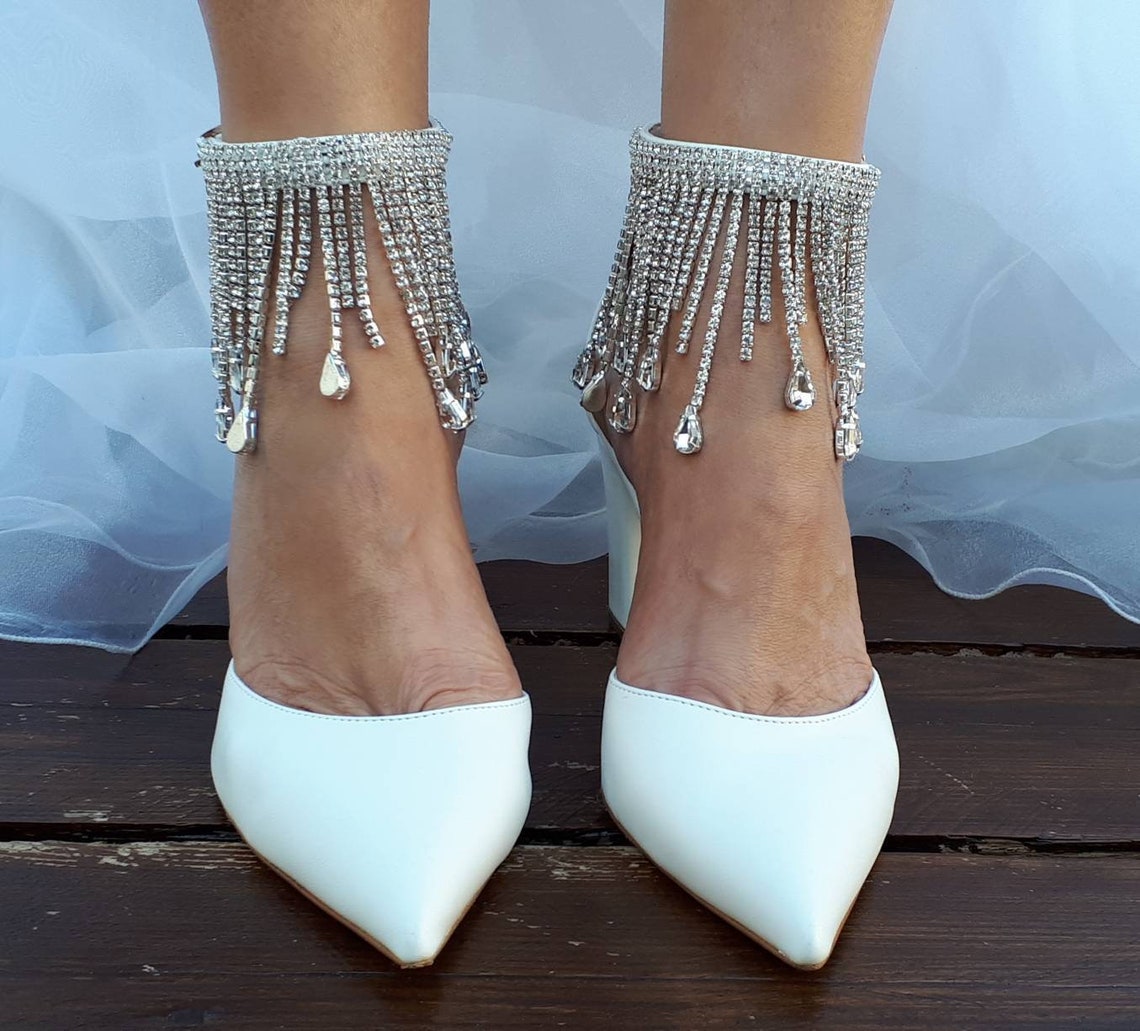 strappy bridal shoes
