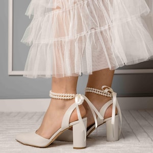 Great Offer – 50% Discount Due to Low Stock Bridal D’Orsay Pumps with Pearls