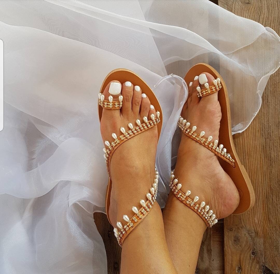 Wedding Shoes For Bride Bridal sandals Beach Wedding Etsy
