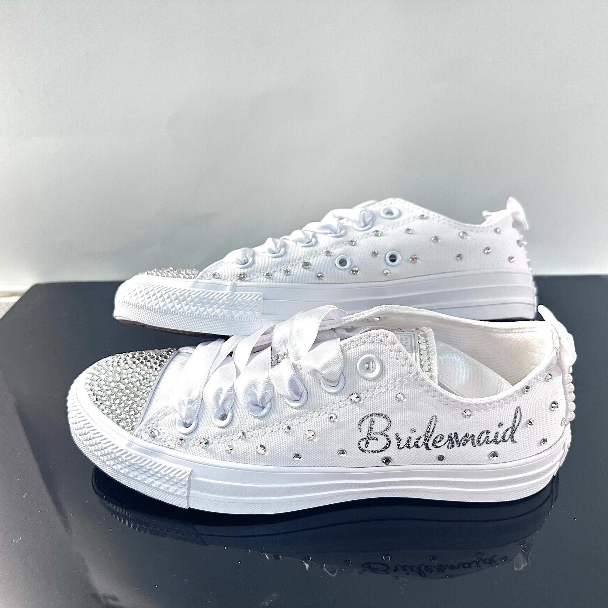 Boda Converse / Bling y Perla / Boda Custom Converse / Novia Converse /  Wedding Chucks / Zapato de novia personalizado -  México