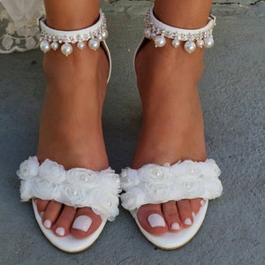 Block heel wedding sandals / Wedding Shoes /  wedding shoes / Bridal shoes / Handmade shoes heels / Bridal heels/ &quot;ESTELLE&quot;