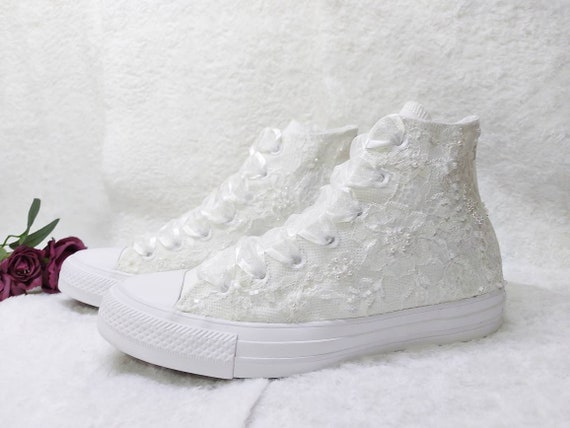 white wedding trainers