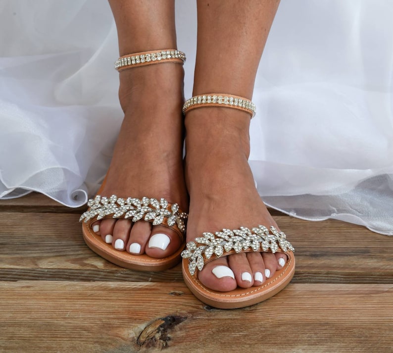 Wedding Sandals for Bride Bridal Sandals Beach Wedding - Etsy