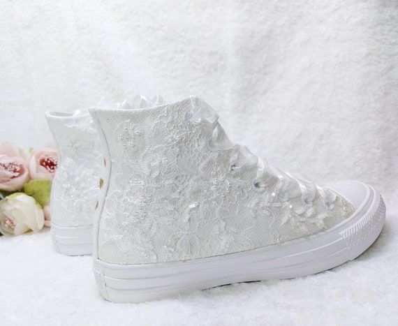 white wedding trainers