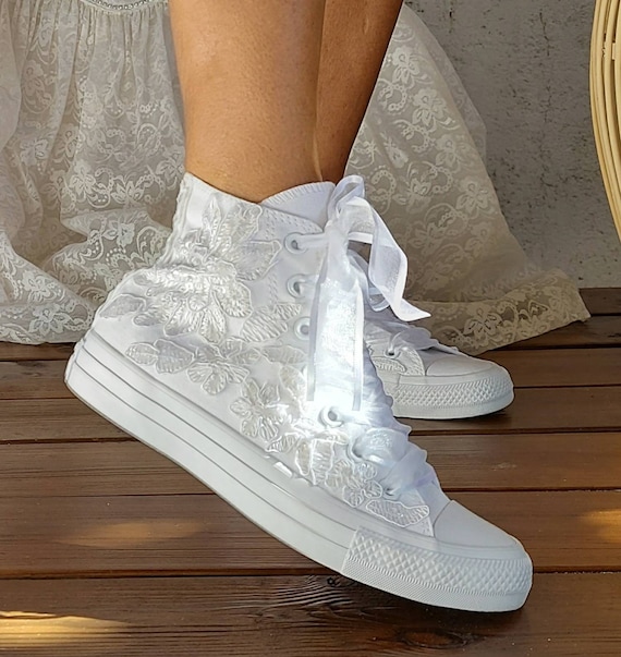 personalised converse wedding shoes