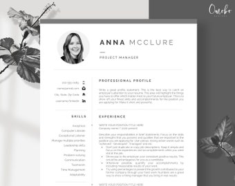 Resume, Resume template, Professional resume template, Resume templates, Cv, Curriculum vitae, Functional template, CV template -Anna