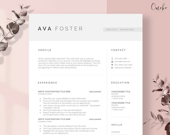 Professional resume template, Resume template, Resume, Resume templates, Curriculum vitae, Ms Word, Functional template, CV template -Ava