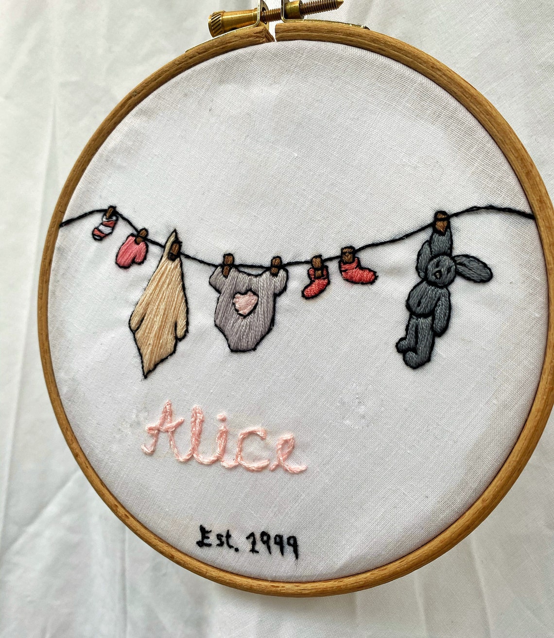 New Born Personalised Embroidery Hoop Etsy