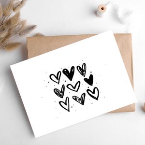SCANDI HEARTS CARD van Hygge Cards, myhyggeshop.com/ Maak je klaar om wat liefde te verspreiden/ Voor degenen die Scandinavische eenvoud waarderen