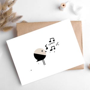 THANK You SCANDI BIRD Card von Hygge Cards, myhyggeshop.com /Senden Sie ein herzliches Dankeschön mit unserer bezaubernden skandinavischen Vogelkarte/ Von der Natur inspiriert