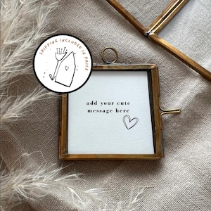 Mini marco colgante escandinavo con tu mensaje personalizado para Navidad / Latón dorado, decoración acogedora para el hogar
